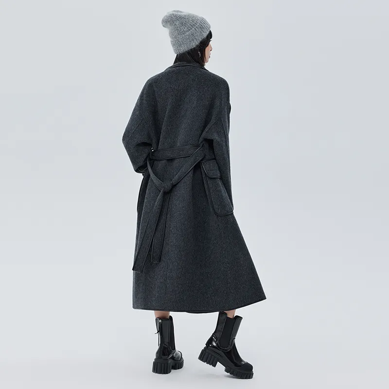 SOON FLOWER Coat Women's Black Gray-2