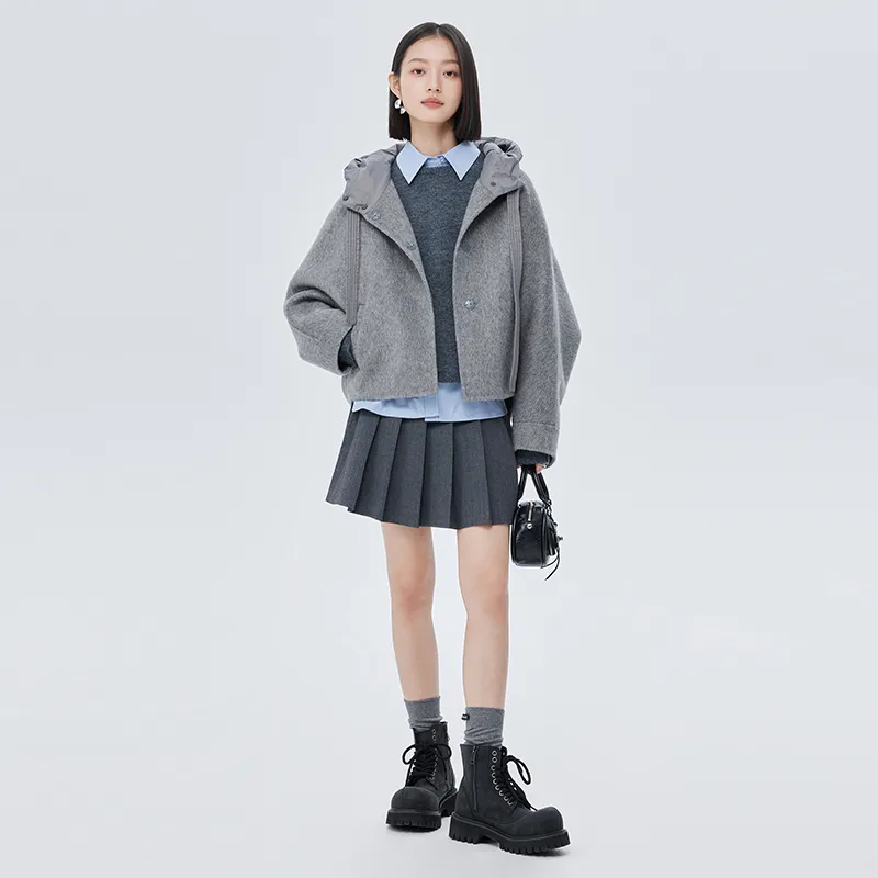 SOON FLOWER Coats Women's Twilight Gray-3