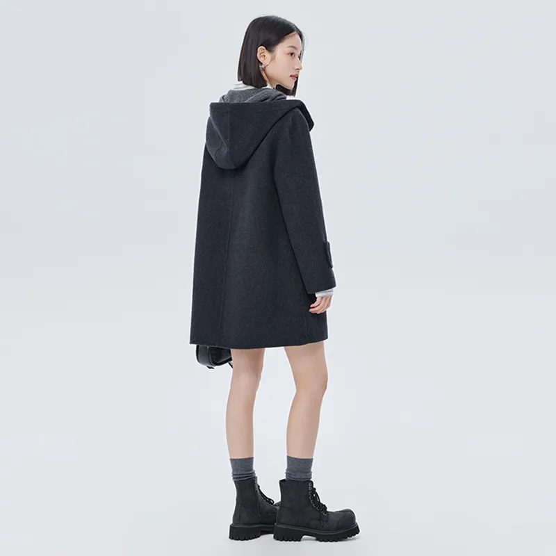 SOON FLOWER Coats Women's Black Gray Color-6