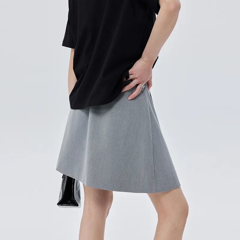 SOON FLOWER Casual Short Skirts Women's Gray-5
