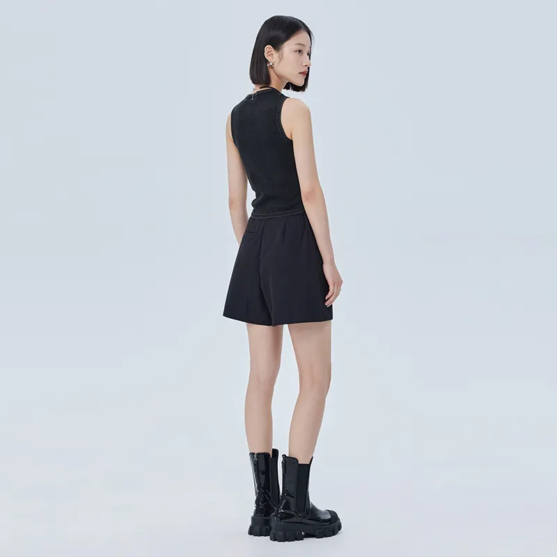 SOON FLOWER Cargo Shorts Women's Black-5