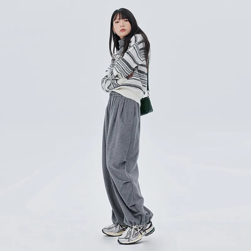 SOON FLOWER Casual Pants Women's Gray-5
