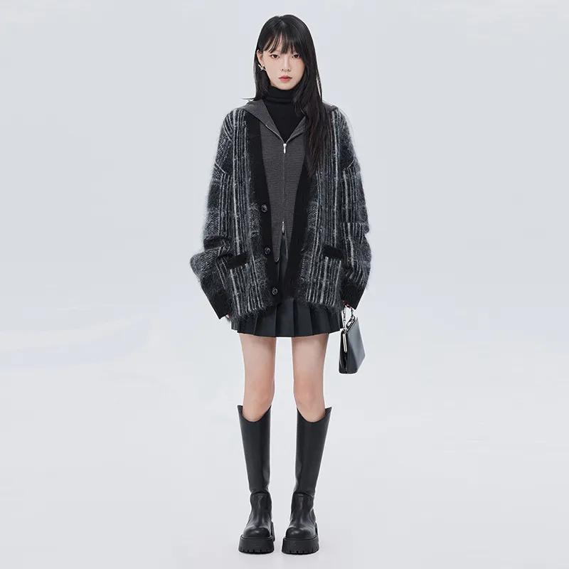 SOON FLOWER Knitwear Women's Black Gray-2
