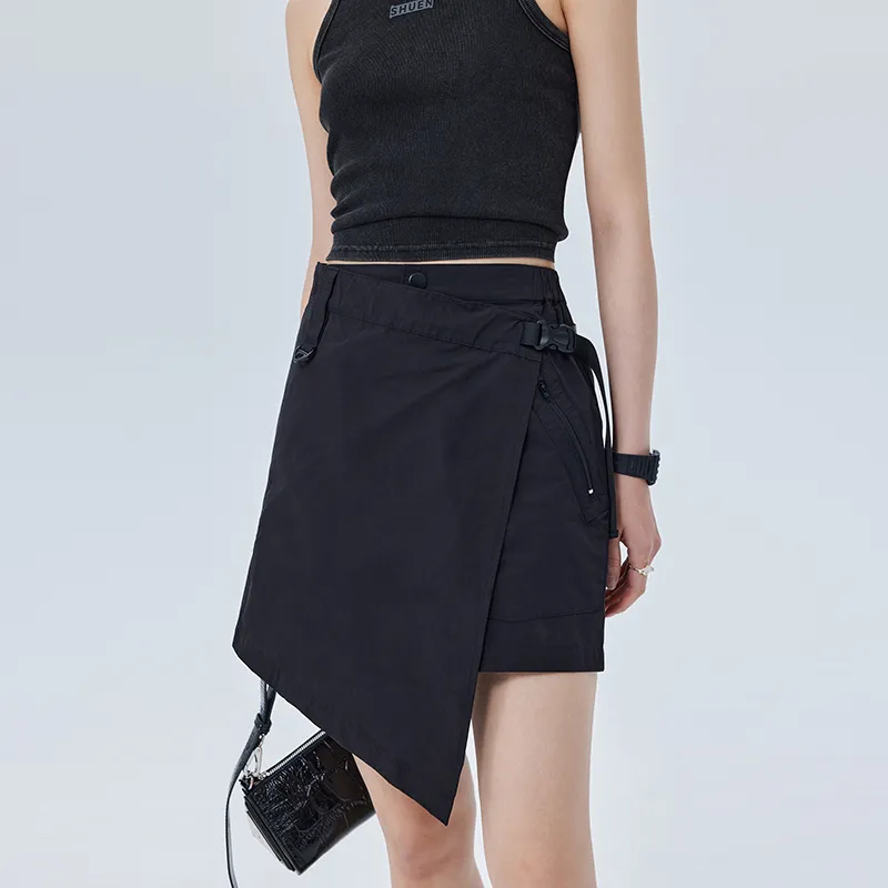 SOON FLOWER Cargo Shorts Women's Black-4