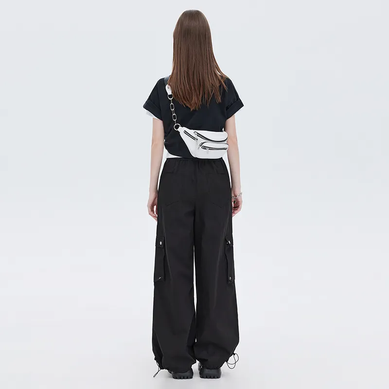 SOON FLOWER Casual Pants Women's Black-6