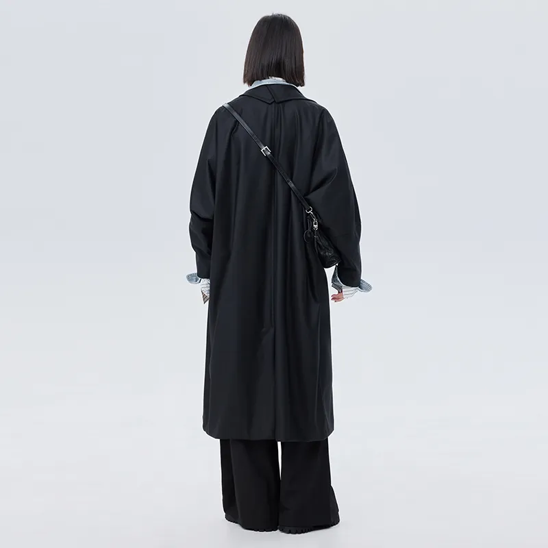 SOON FLOWER Trench Coat Women's Black-6