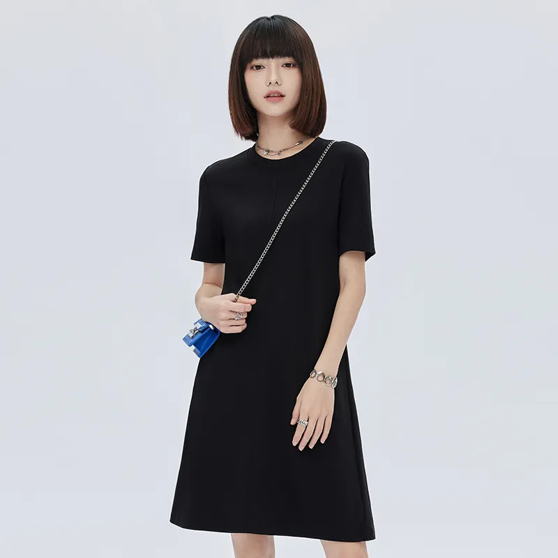 SOON FLOWER Short Sleeved Dress Women's Black-3