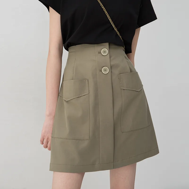 SOON FLOWER Cargo Short Skirts Women's Grass Green-2
