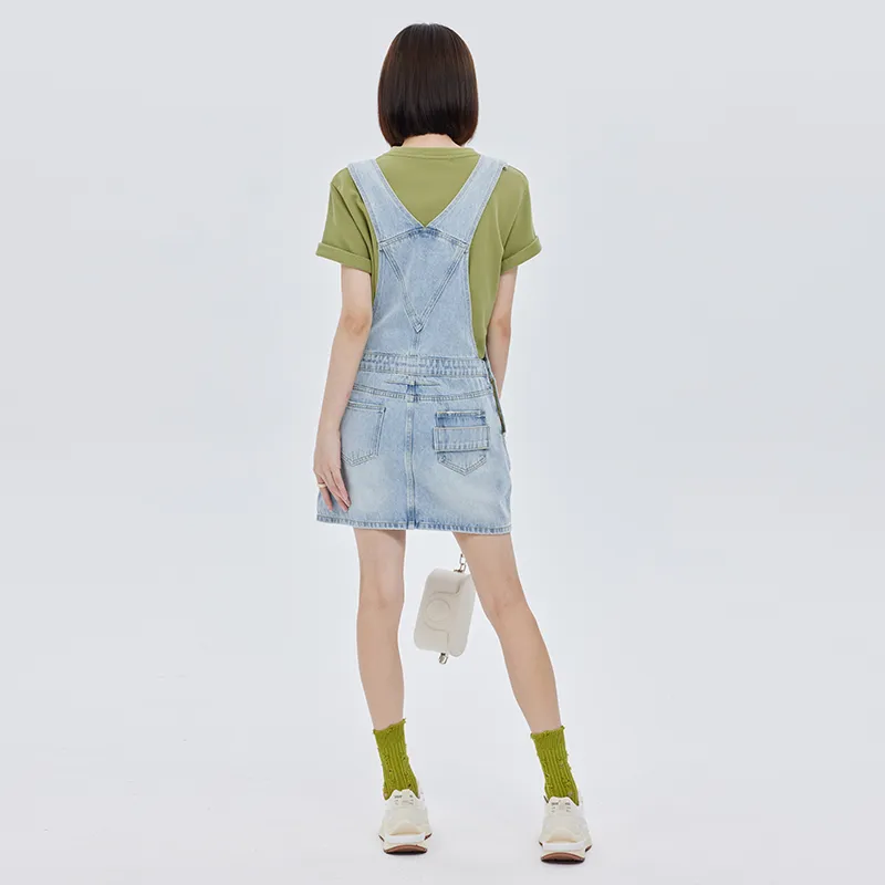 SOON FLOWER Denim Short Skirts Women's Blue-2