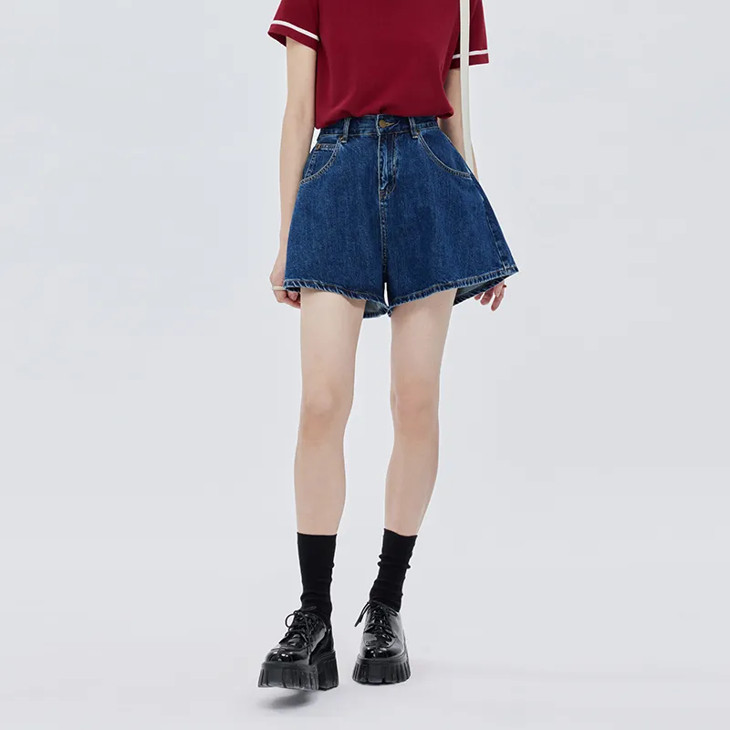SOON FLOWER Denim Shorts Summer Women's-5