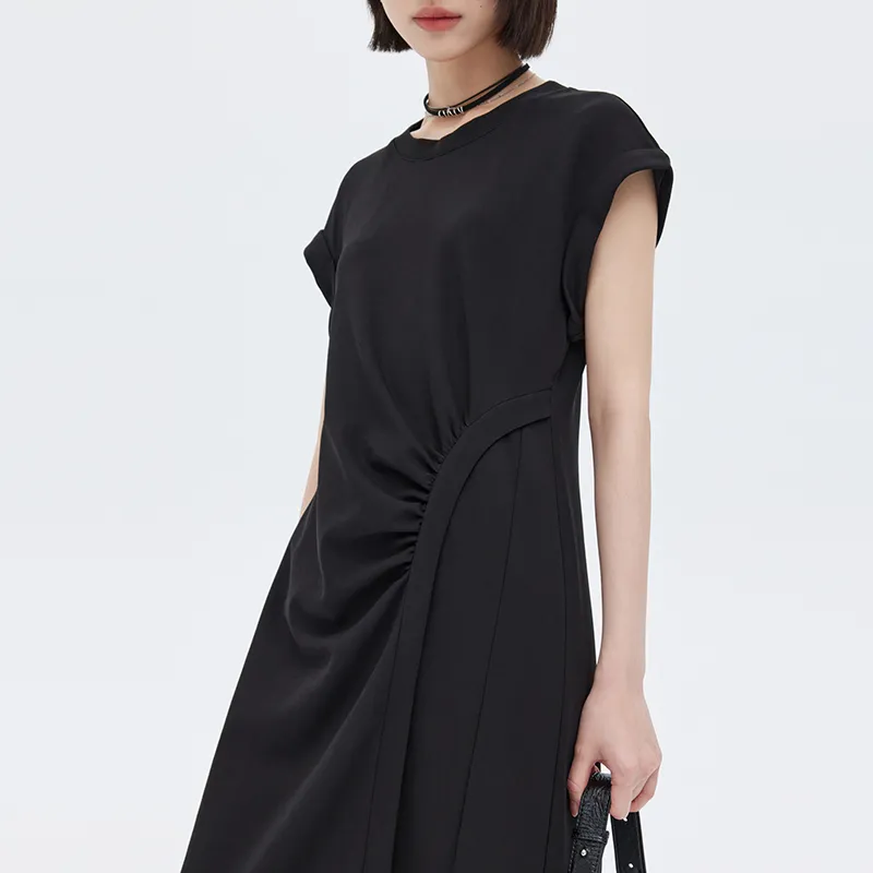 SOON FLOWER Short Sleeved Dress Women's Black-2