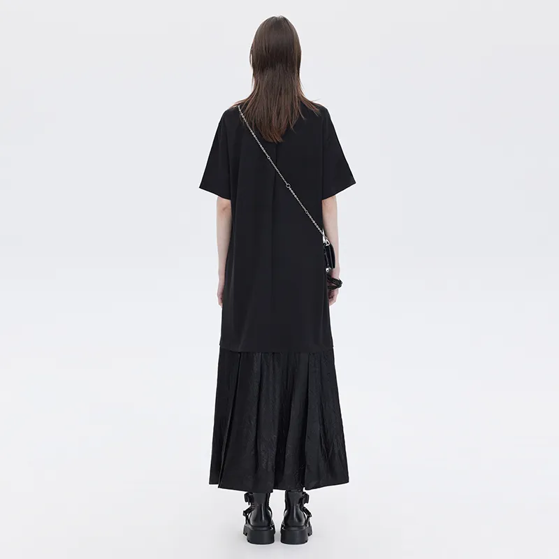 SOON FLOWER Short Sleeved Dress Women's Black-5