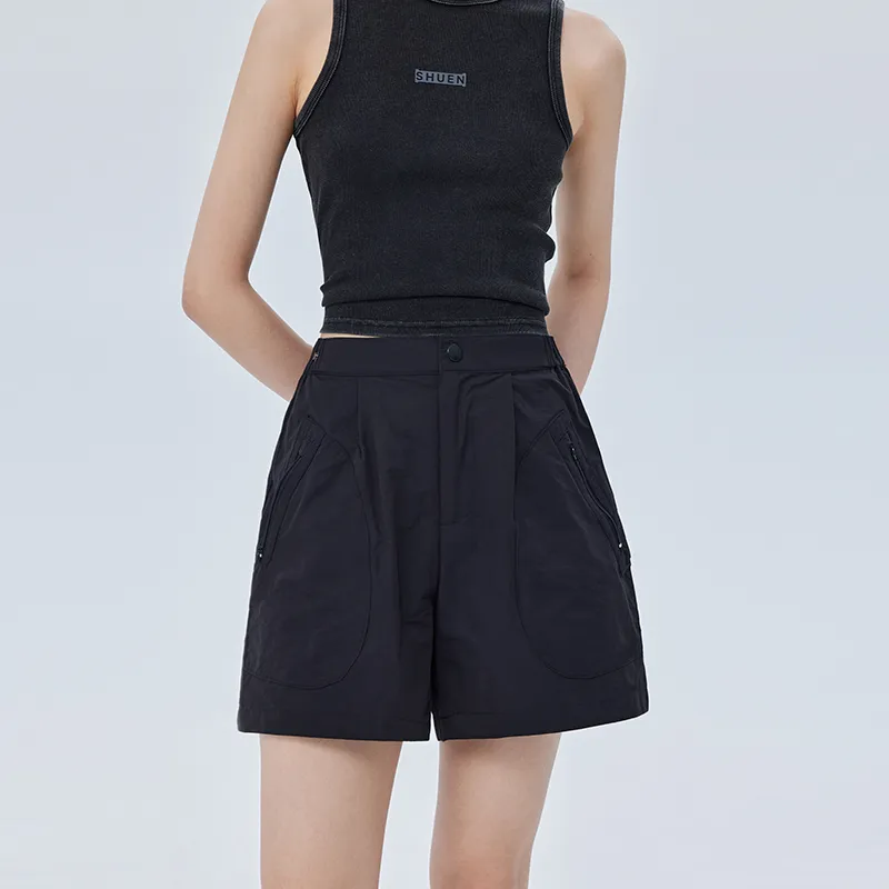 SOON FLOWER Cargo Shorts Women's Black-6
