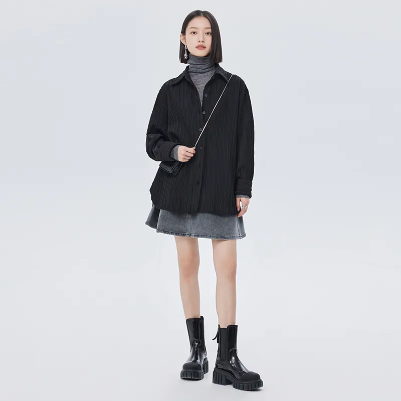 SOON FLOWER Shirt Women's Black-2