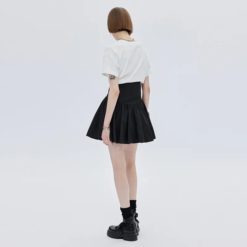 SOON FLOWER Casual Short Skirts Women's Black-3