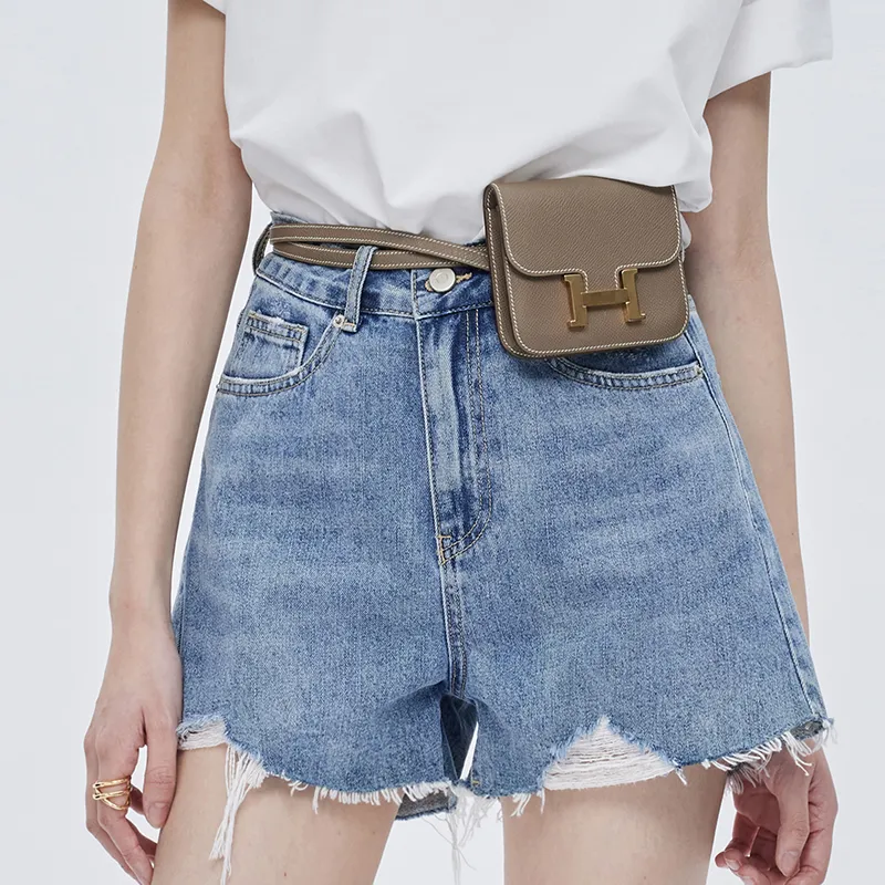 SOON FLOWER Denim Shorts Women's Blue-3