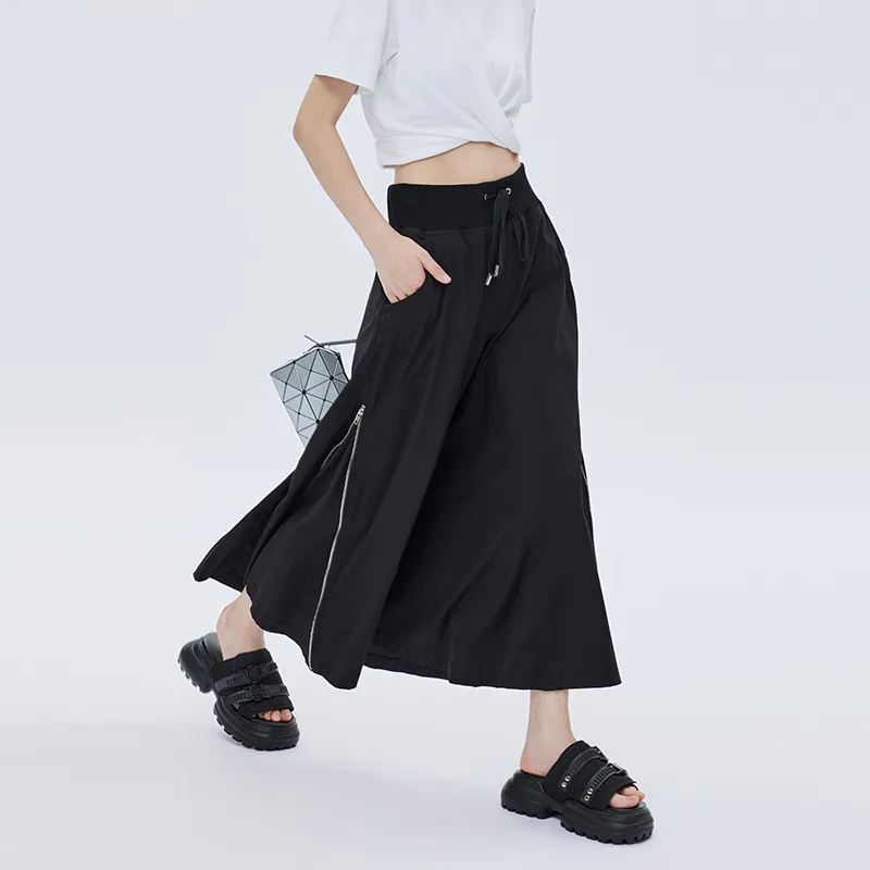 SOON FLOWER Casual Long Skirts Women's Black-4