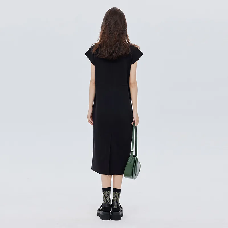 SOON FLOWER Short Sleeved Dress Women's Black-2