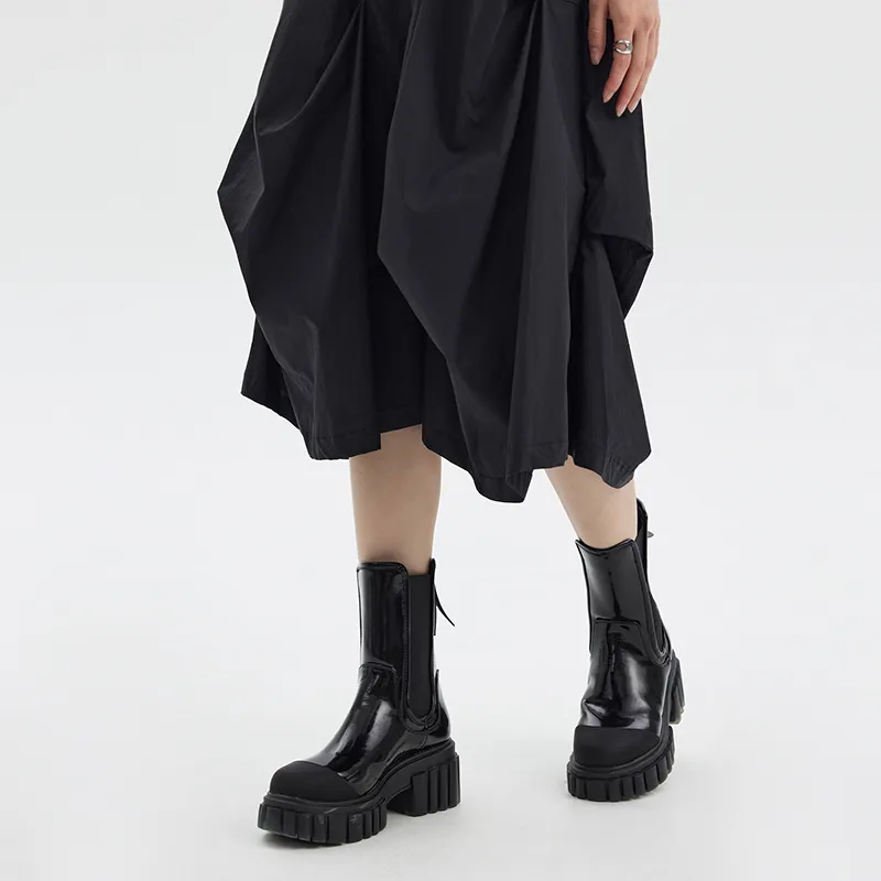 SOON FLOWER Casual Long Skirt Women's Black-6