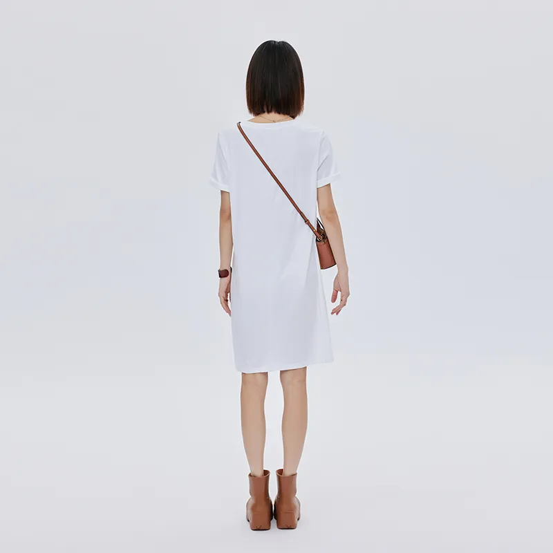 SOON FLOWER Short Sleeved Dresses Women's White-2