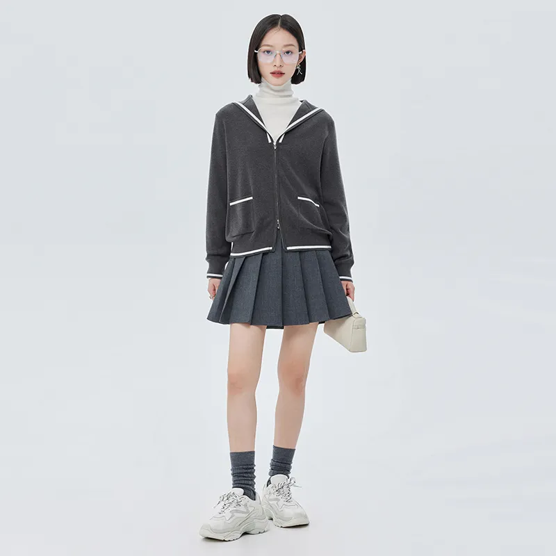 SOON FLOWER Fall And Winter Knitwear Women's Oni Gray-3