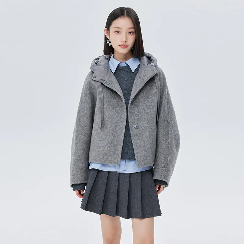 SOON FLOWER Coats Women's Twilight Gray-4
