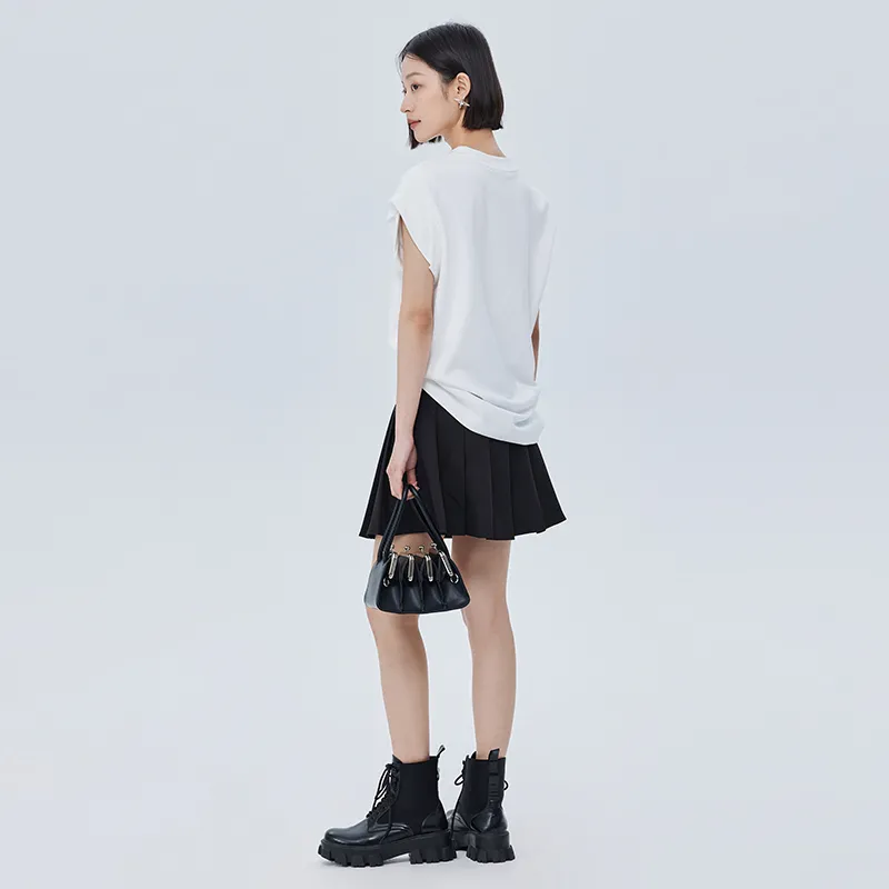 SOON FLOWER Summer Drop Shoulder Sleeve T Shirt Women's White-5