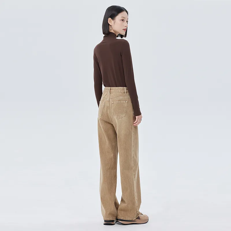 SOON FLOWER Spring Jeans Women's Khaki-5