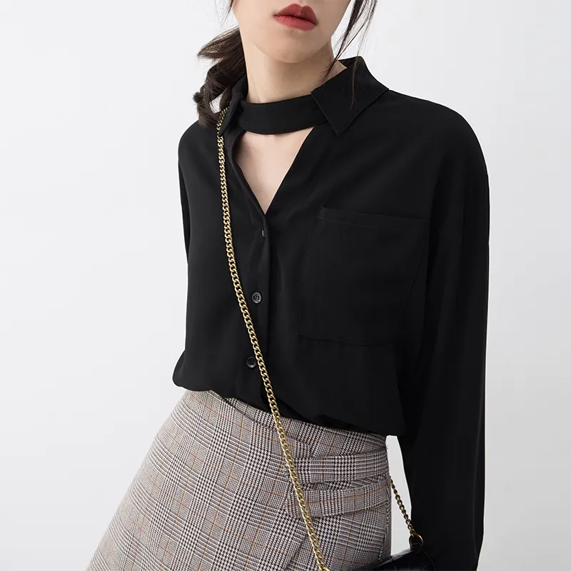 SOON FLOWER Shirt Women's Black-2