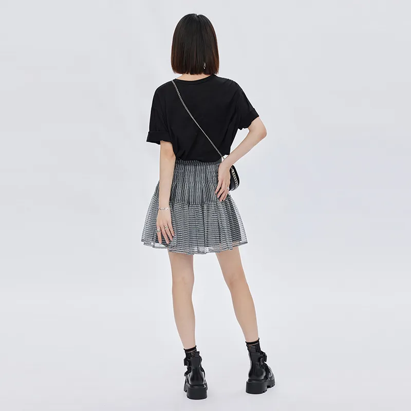 SOON FLOWER Casual Short Skirts Women's Black-5