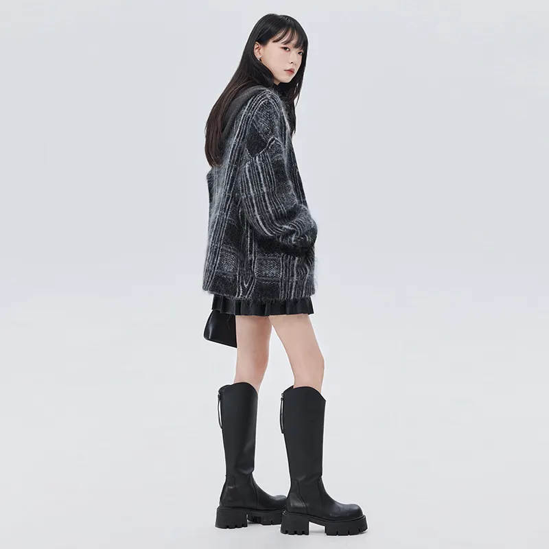 SOON FLOWER Knitwear Women's Black Gray-6