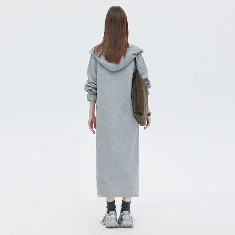 SOON FLOWER Long Sleeved Dress Women's Heather Gray-6