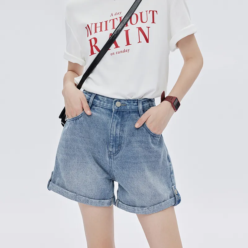 SOON FLOWER Denim Shorts Women's Blue-2