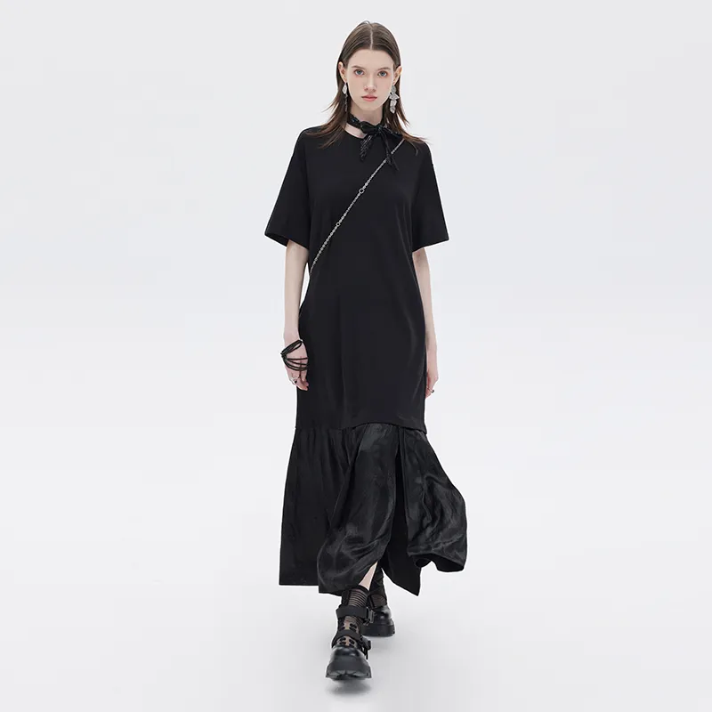 SOON FLOWER Short Sleeved Dress Women's Black-3