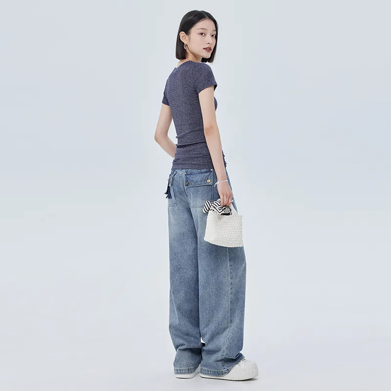 SOON FLOWER Regular T Shirt Women's Starry Blue-5