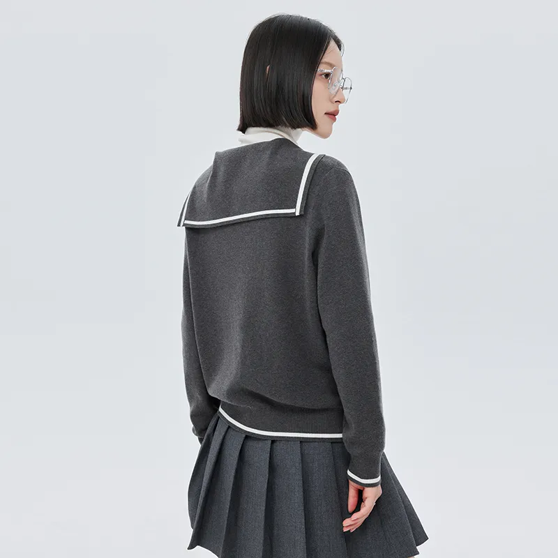 SOON FLOWER Fall And Winter Knitwear Women's Oni Gray-6