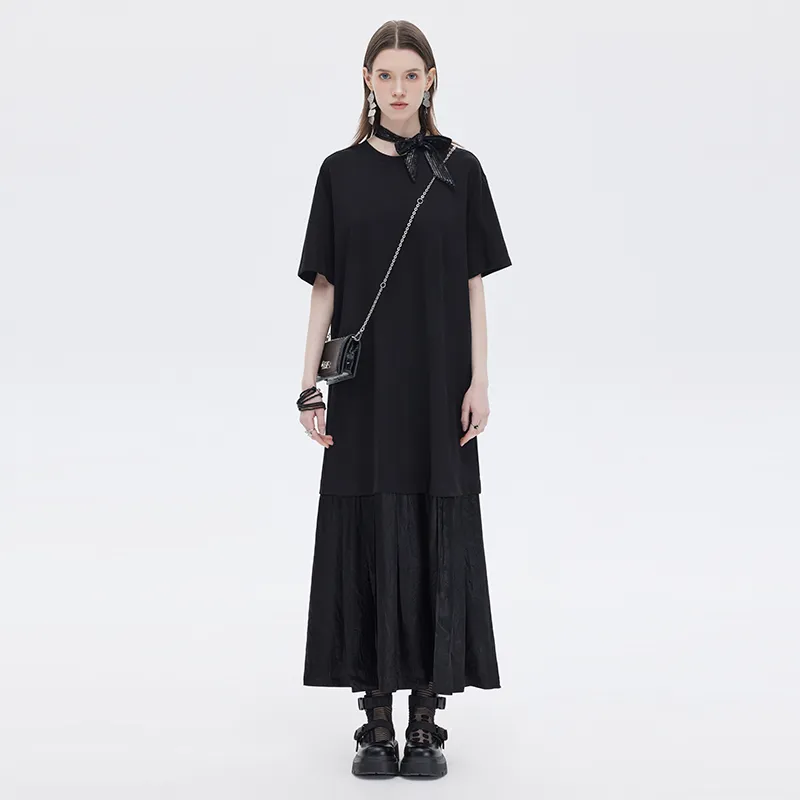 SOON FLOWER Short Sleeved Dress Women's Black-2