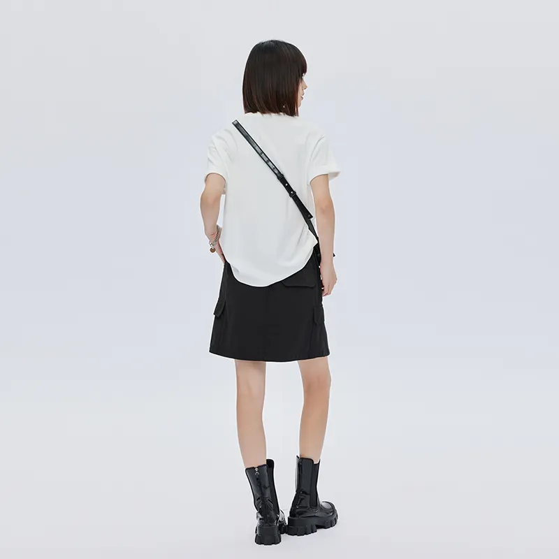 SOON FLOWER Cargo Short Skirts Women's Black-4