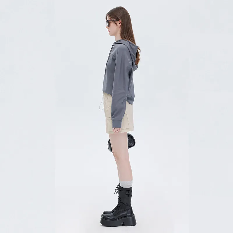 SOON FLOWER Casual Short Skirts Women's Light Sand-3