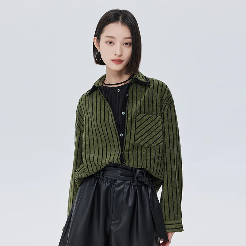 SOON FLOWER Shirt Women's Dragonwell Green-4