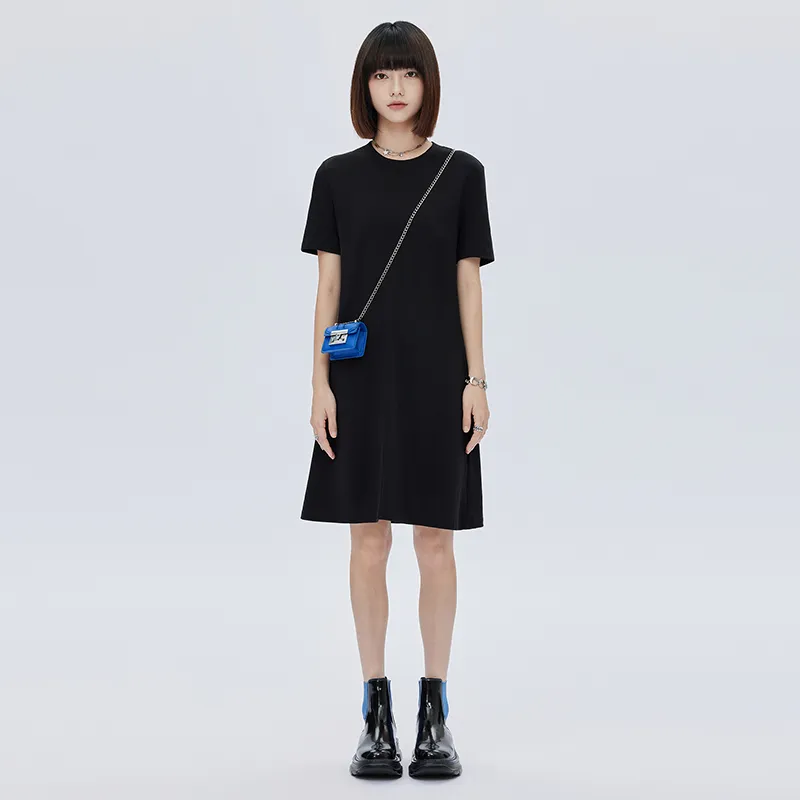 SOON FLOWER Short Sleeved Dress Women's Black-2