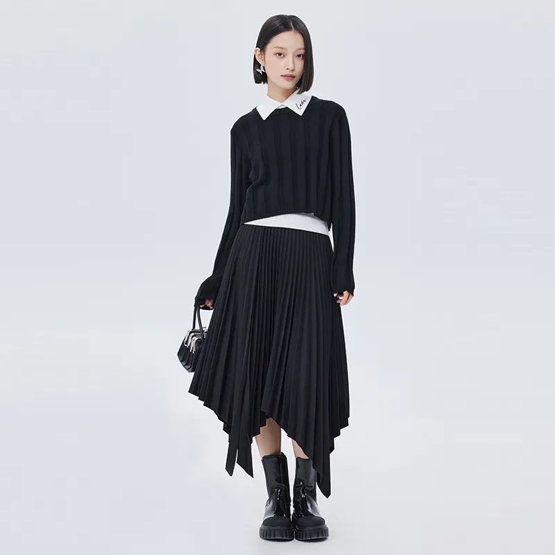SOON FLOWER Casual Long Skirts Women's Black-2