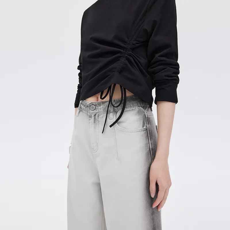 SOON FLOWER Jeans Women's Shell Gray-2