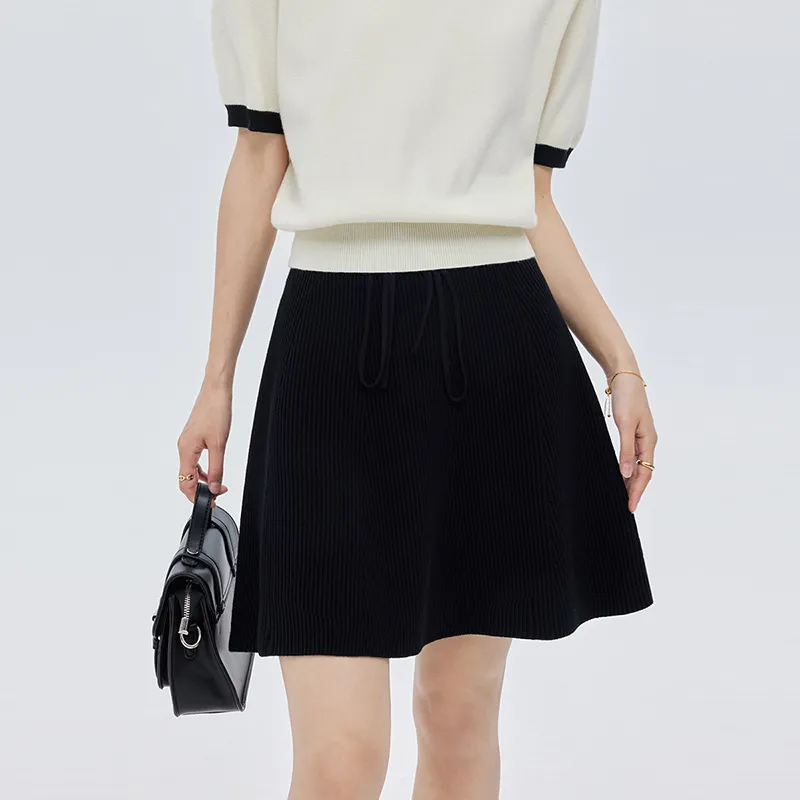 SOON FLOWER Casual Short Skirts Women's Black-5