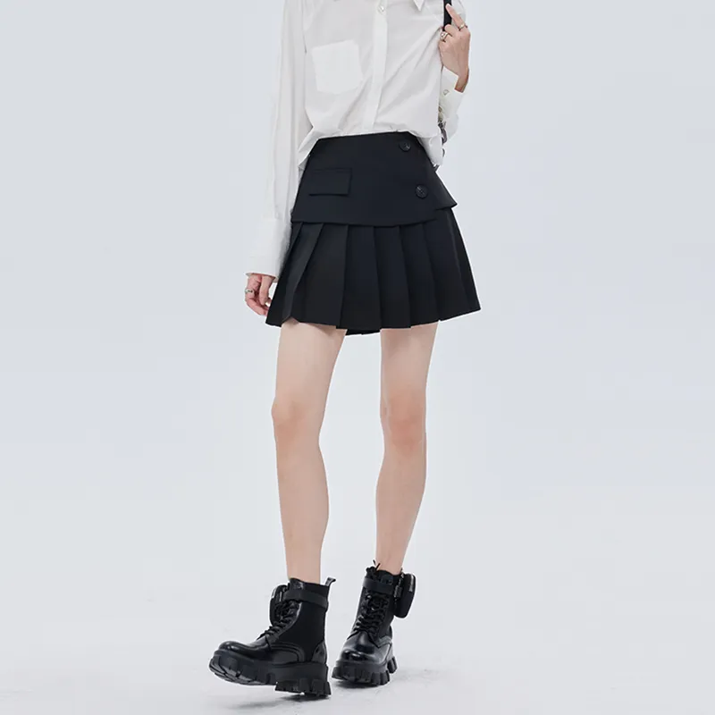 SOON FLOWER Casual Short Skirts Women's Black-2