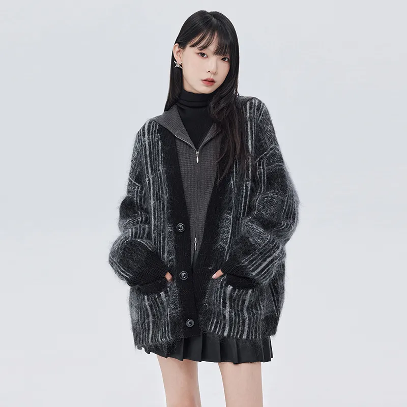 SOON FLOWER Knitwear Women's Black Gray-4