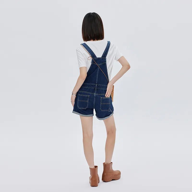 SOON FLOWER Denim Shorts Spring And Summer Women's Dark Blue-2