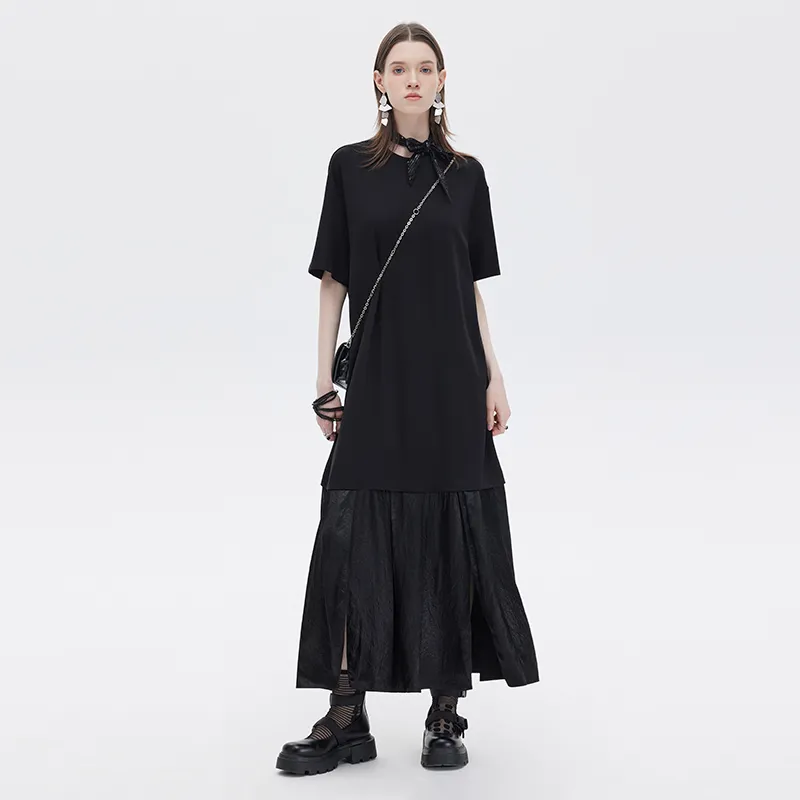 SOON FLOWER Short Sleeved Dress Women's Black-4