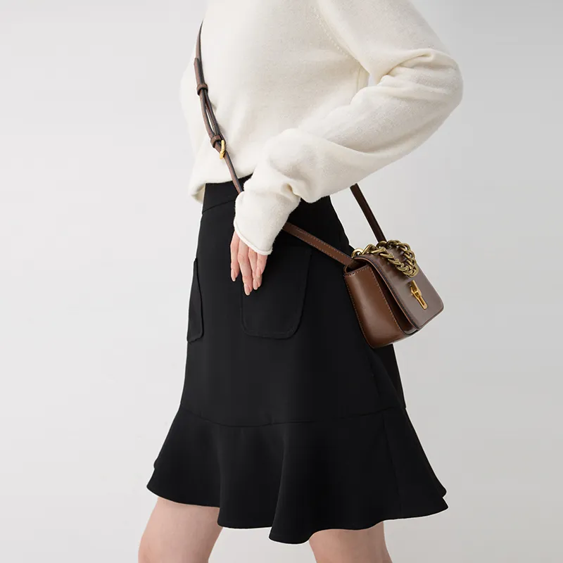 SOON FLOWER Casual Short Skirts Spring Women's Black-3
