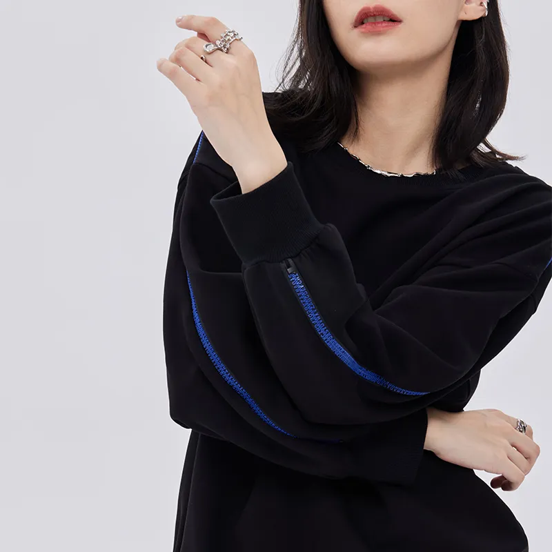 SOON FLOWER Spring Sweatshirt Women's Black-2